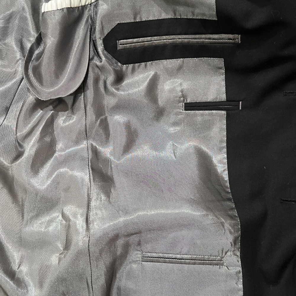 J. Ferrar Mens Tuxedo 42R Blazer Jacket 34x34 Dress Pants Black modern fit Suit - Picture 10 of 16